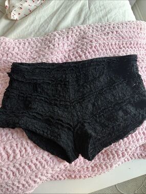 Edikted Black Lace Lounge Shorts